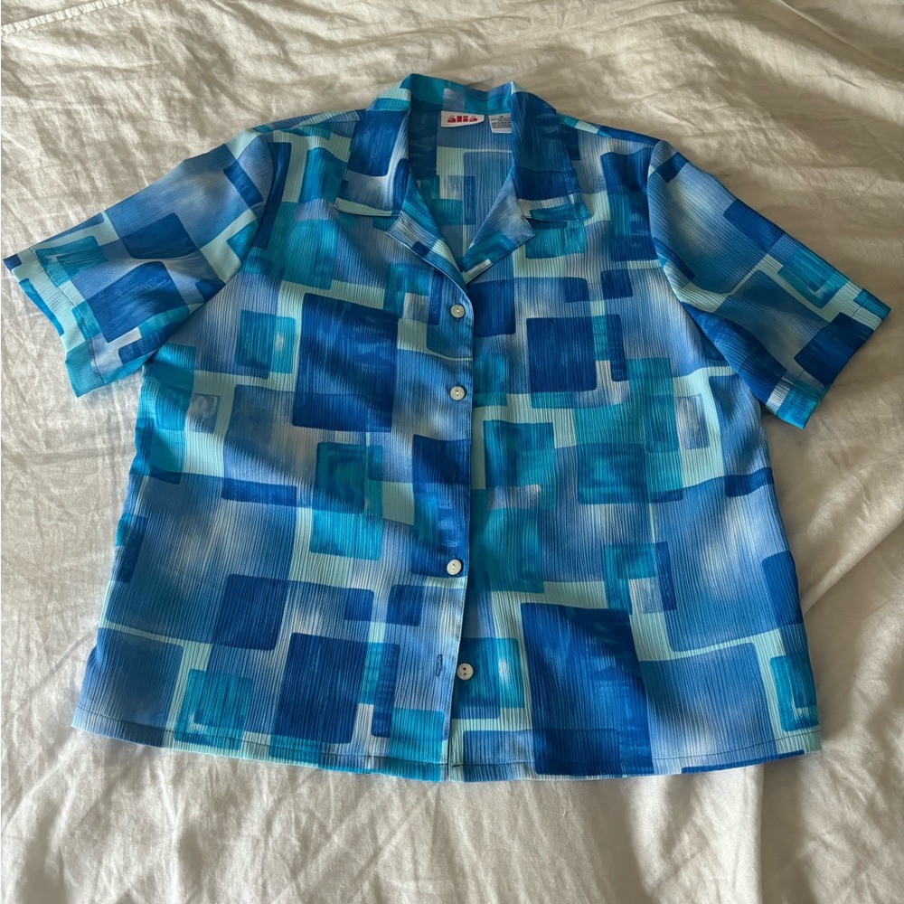 Alia 90s Patchwork Button Down T-Shirt